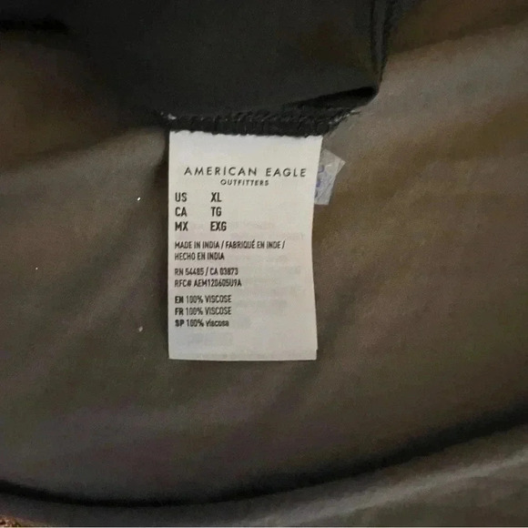 NWT American Eagle Polka Dot Floral Puff Sleeve Button Front Shirt Dress Size XL - Picture 5 of 6